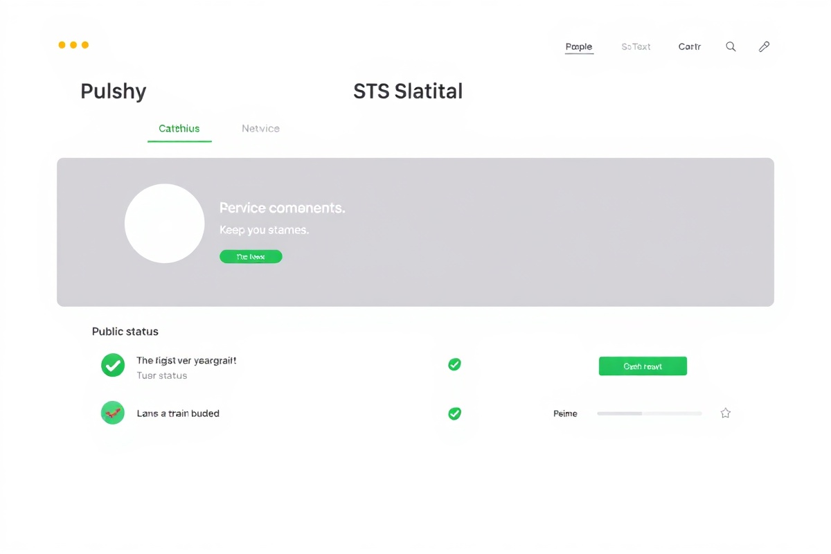 SentinelPulse public status page dashboard showing real-time uptime metrics, incident timeline, and component health indicators