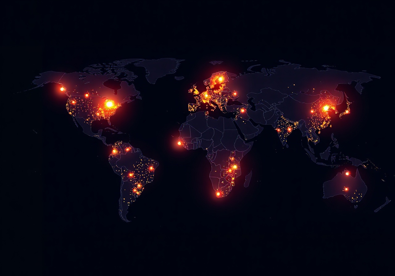 World map visualization showing SentinelPulse monitoring probe locations across North America, Europe, and Asia-Pacific regions